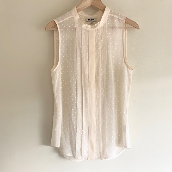 Madewell Natural Silk Cream Pintuck Pleated Tank - Picture 4 of 6